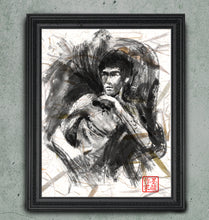 Load image into Gallery viewer, Enter the Dragon - Bruce Lee Art print on Japanese Unryu, Map, Dictionary Page or any Specialty paper of your choice.