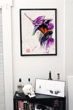 Load image into Gallery viewer, "Eva Unit 1" - Evangelion inspired Watercolor Art on real Japanese Unryu or Bamboo papers!