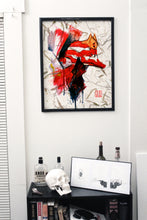 Load image into Gallery viewer, "Eva Unit 2" - Evangelion inspired Watercolor Art on real Japanese Unryu or Bamboo papers!