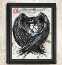 Load image into Gallery viewer, Howl and Sophie - Studio Ghibli Art Print on Japanese Unryu or any Specialty paper of your choice!