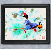 Load image into Gallery viewer, Kiki the Witch - Studio Ghibli Art Print on Japanese Unryu or any Specialty paper of your choice!