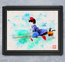 Load image into Gallery viewer, Kiki the Witch - Studio Ghibli Art Print on Japanese Unryu or any Specialty paper of your choice!