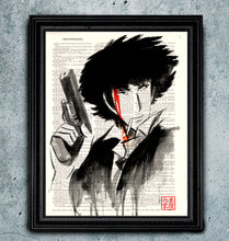Load image into Gallery viewer, "Spike" - Cowboy Bebop inspired Watercolor Art on real Japanese Unryu or Bamboo papers!