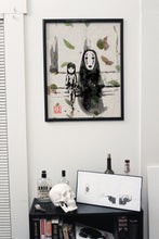 Load image into Gallery viewer, Chihiro and No-Face – Spirited Away Watercolor Studio Ghibli Art on real Japanese Unryu or Bamboo papers!